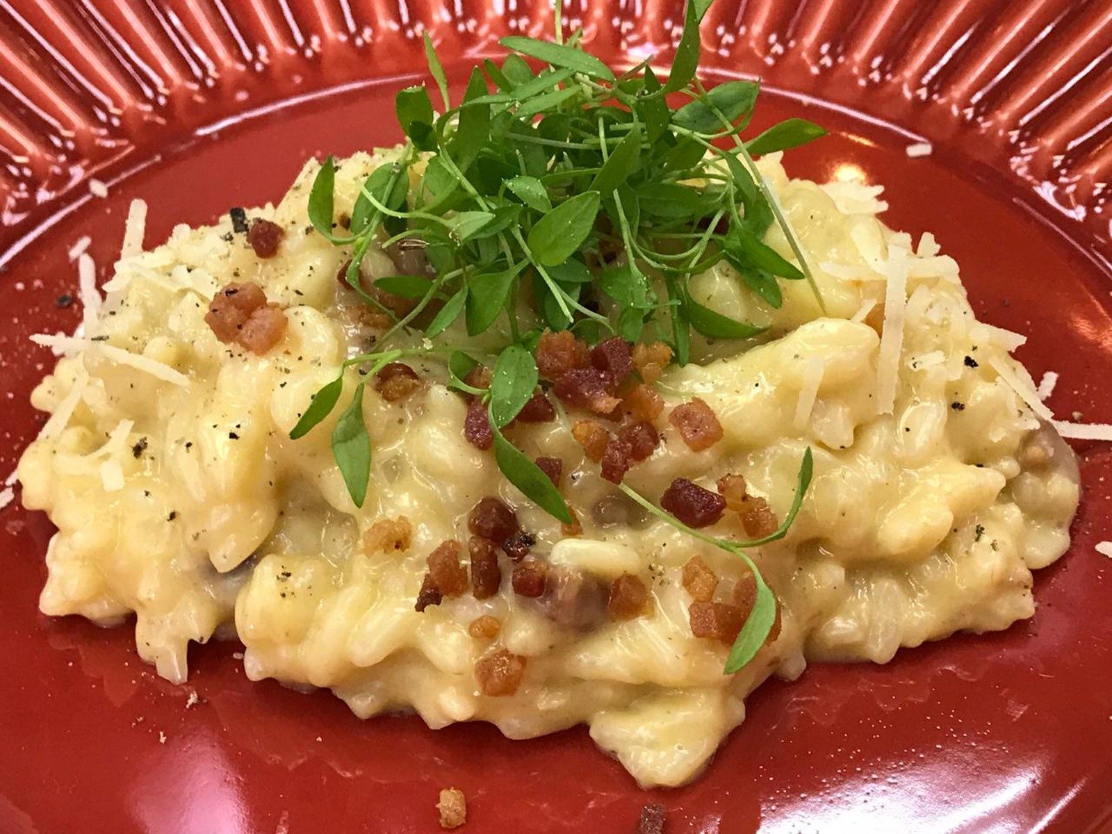 Receita de Risoto Carbonara! Uma delícia!!