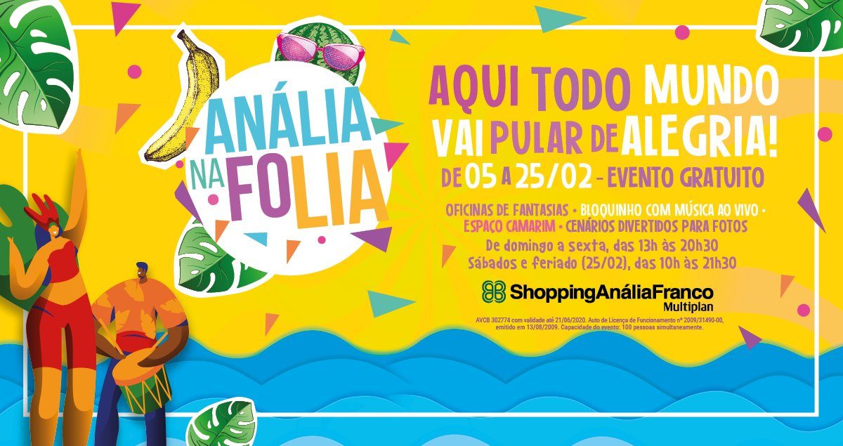 Anália na Folia" anima os pequenos no mês do Carnaval no Shopping Anália Franco
