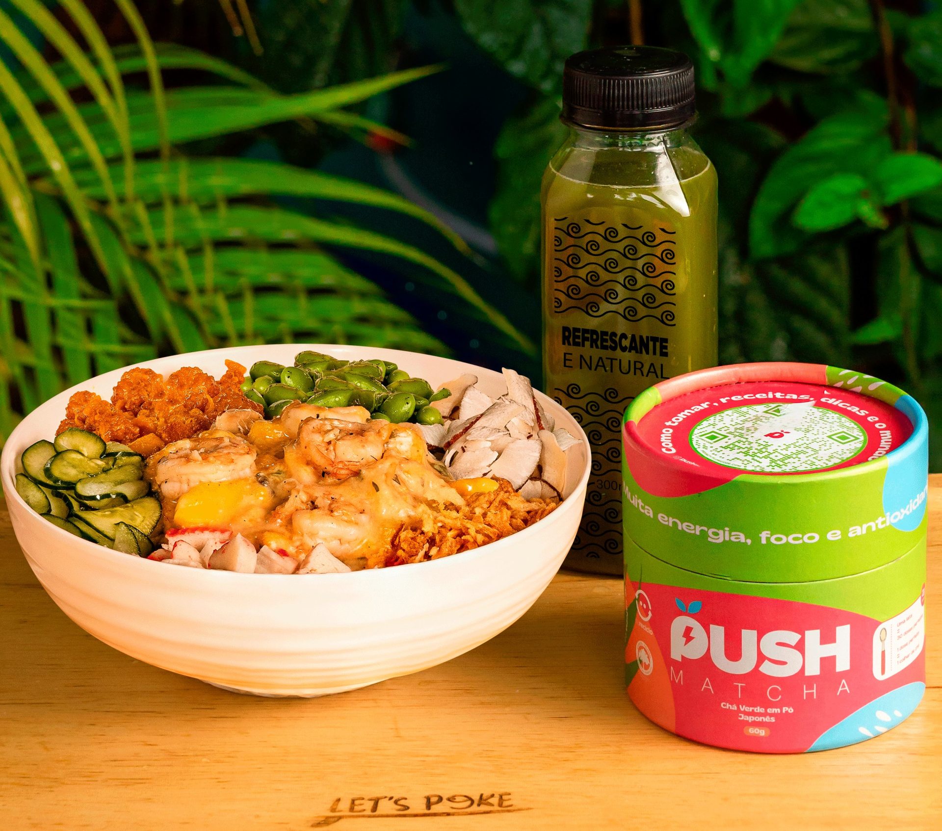 LET’S POKE LANÇA NOVA BEBIDA EM PARCERIA COM A PUSH MATCHA