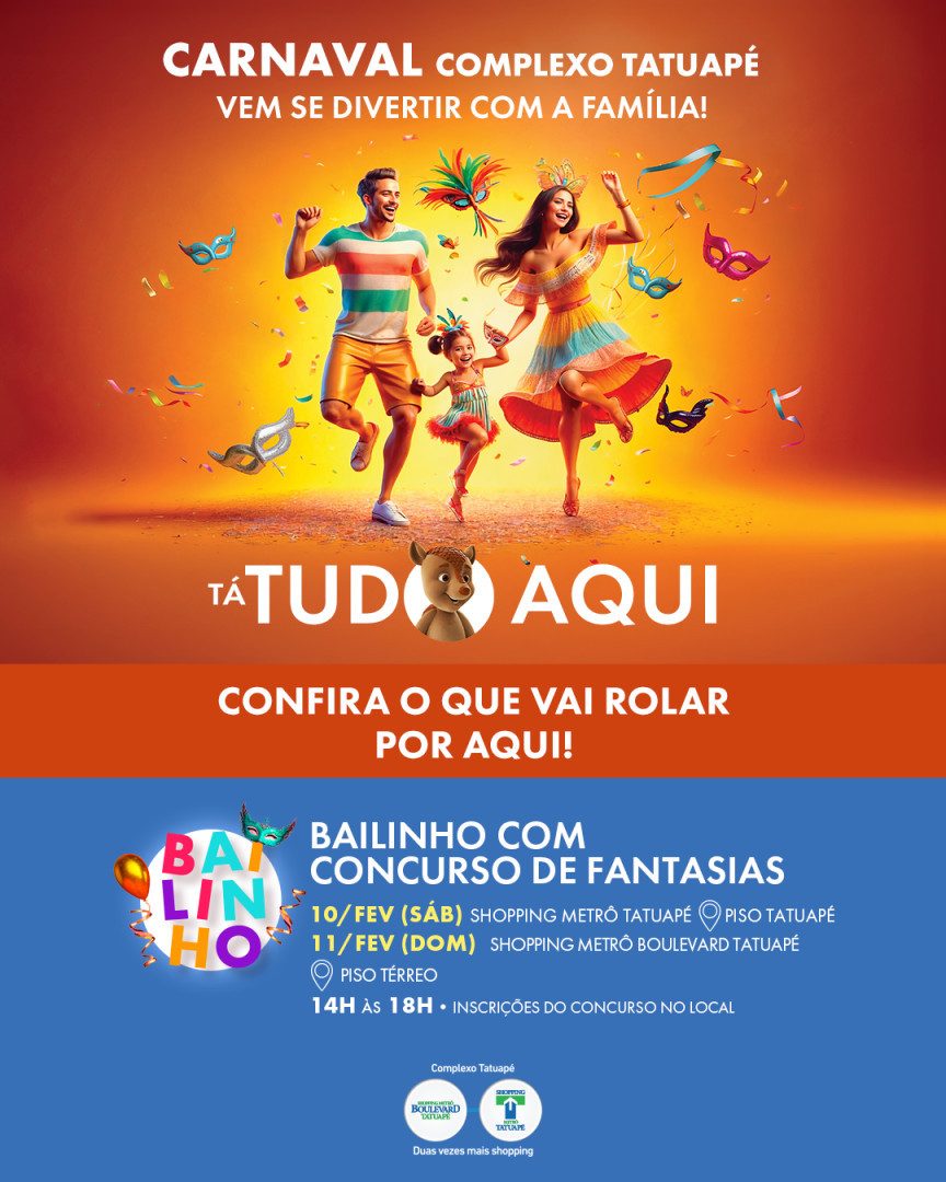 Complexo Tatuapé prepara um bailinho kids com concurso de fantasias