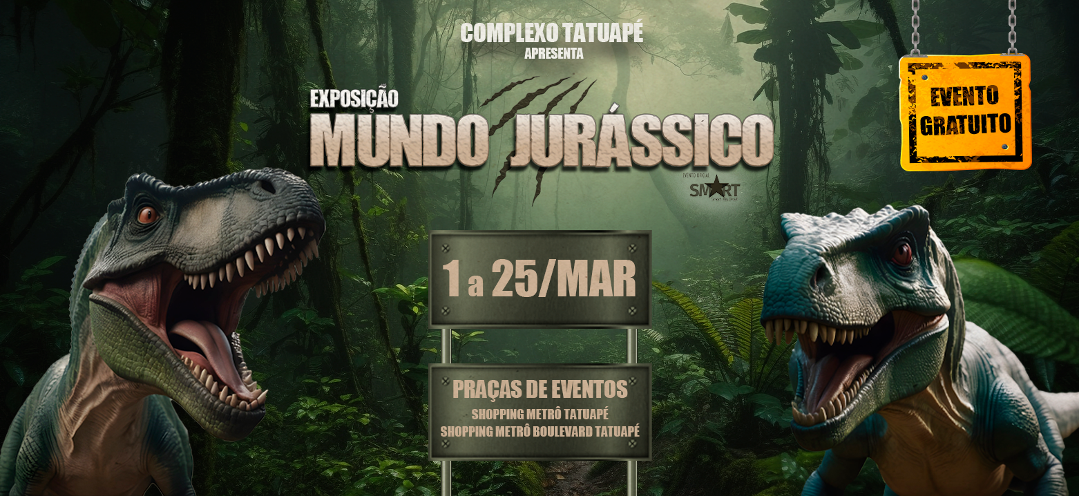 Exposição Mundo Jurássico no Complexo Tatuapé