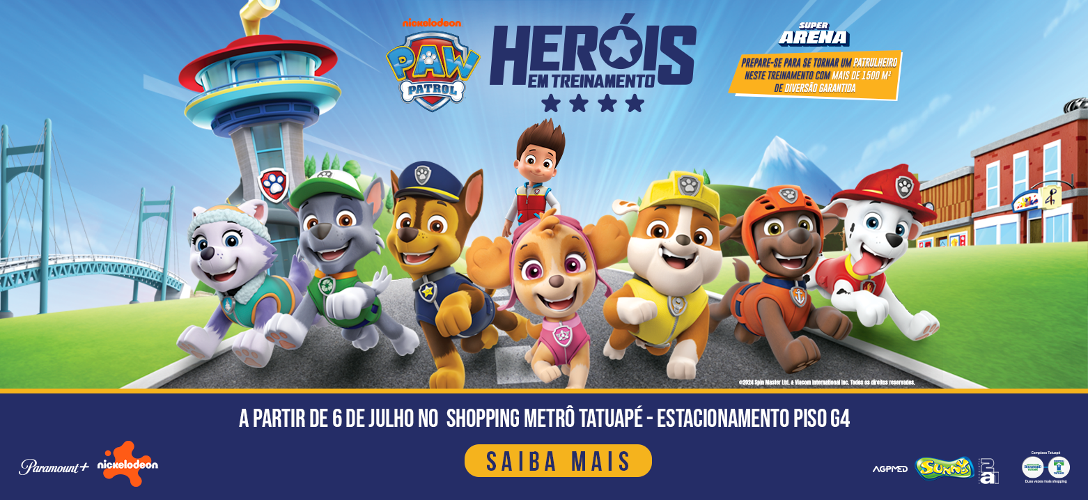 Patrulha Canina chega ao Shopping Metrô Tatuapé