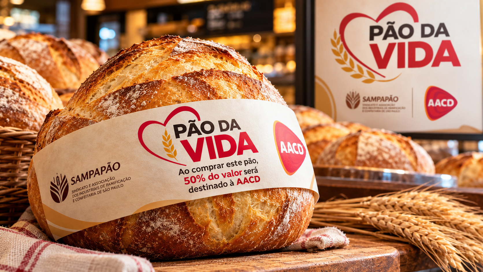 Mais de 70 padarias de SP aderem ao Pão da Vida, que doa R$ 5 de cada pão à AACD