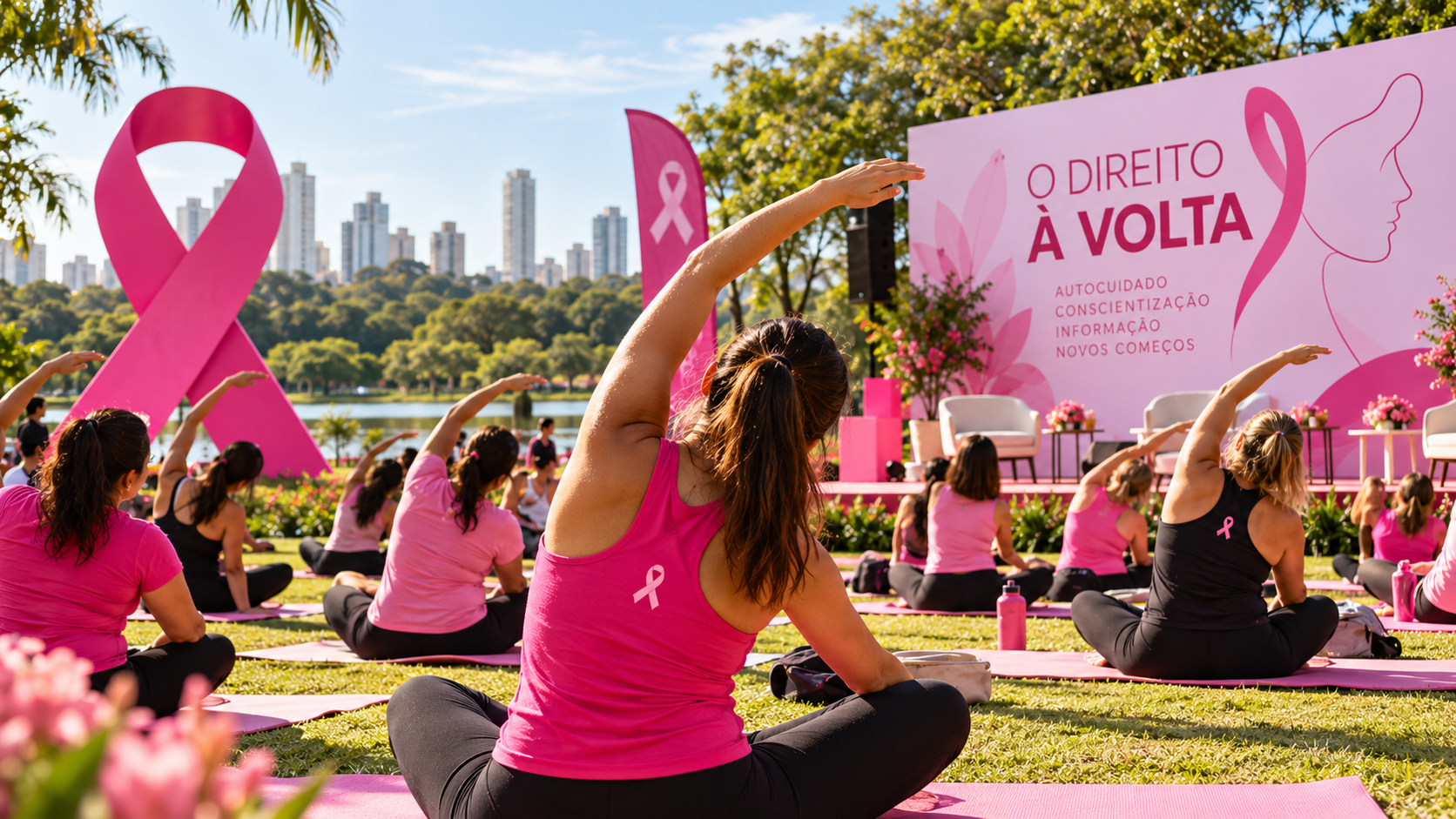 Parque Villa-Lobos recebe manhã gratuita de pilates e conversa sobre câncer de mama